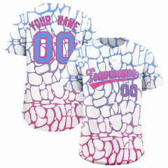 Light Blue Pink Giraffe Graffiti Pattern Baseball Jersey 1
