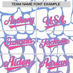 Light Blue Pink Giraffe Graffiti Pattern Baseball Jersey 3