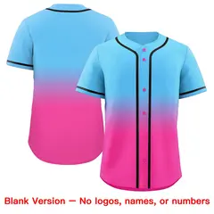 Light Blue Pink Gradient Fashion Authentic Baseball Jersey 8