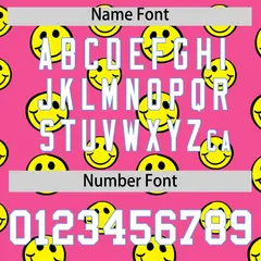 Light Blue Pink Graffiti Gradient Smile Baseball Jersey 4