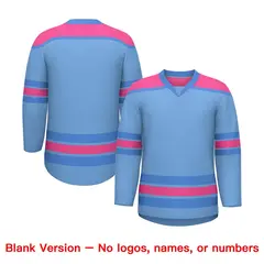 Light Blue Pink Ice Cream Helmet Pattern Hockey Jersey 7