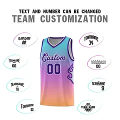 Light Blue Pink-Purple Flame Gradient Basketball Jersey 4