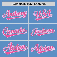 Light Blue Pink Raglan Sleeves Authentic Baseball Jersey 3