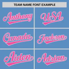 Light Blue Pink Raglan Sleeves Authentic Baseball Jersey 3