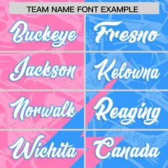 Light Blue Pink Split Lightning Pattern Football Jersey 3