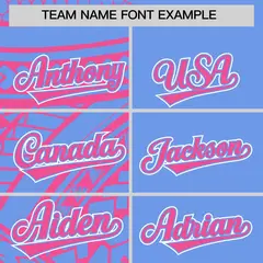 Light Blue Pink Tribal Split Baseball Jersey 3