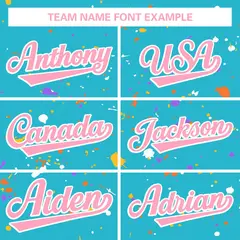 Light Blue Pink White Splash Graffiti Striped Baseball Jersey 3