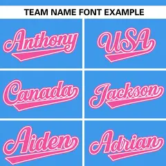Light Blue Pink-White Stripe Raglan Baseball Jersey 3