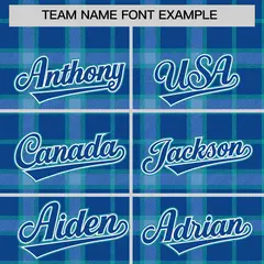 Light Blue Plaid Authentic Baseball Jersey 3