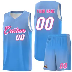 Light Blue Powder Blue Gradient Basketball Jersey 1