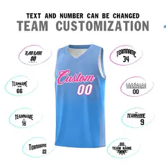 Light Blue Powder Blue Gradient Basketball Jersey 4