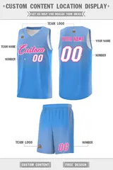 Light Blue Powder Blue Gradient Basketball Jersey 5