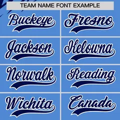 Light Blue Powder Blue White Reversible Baseball Jersey Lightning & Graffiti Pattern 6