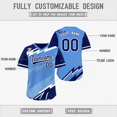 Light Blue Powder Blue White Reversible Baseball Jersey Lightning & Graffiti Pullover V-Neck 3