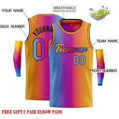 Light Blue Purple Black-Orange Gradient Heal Basketball Jersey 2