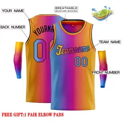 Light Blue Purple Black-Orange Gradient Tilted Basketball Jersey 2