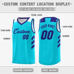 Light Blue Purple Classic Mesh Sport Basketball Jersey 2