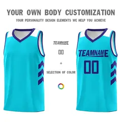 Light Blue Purple Classic Tops Men Casual Basketball Jersey 3