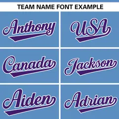 Light Blue Purple Gradient Ribbed Authentic Baseball Jersey 3