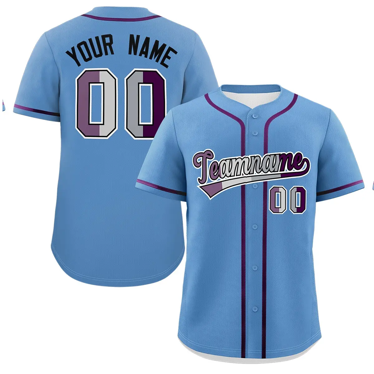 Light Blue Purple Pride Month Classic Baseball Jersey