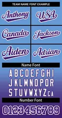 Light Blue Purple Purple-White Gradient Two-Button Softball Jersey 4
