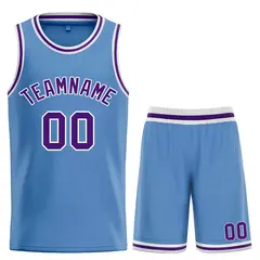 Light Blue Purple-White Bull Classic Sets Basketball Jersey