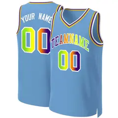 Light Blue Purple-White Classic Gradient Basketball Jersey 1