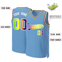 Light Blue Purple-White Classic Gradient Basketball Jersey 2