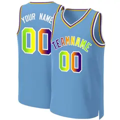 Light Blue Purple-White Classic Gradient Basketball Jersey 1