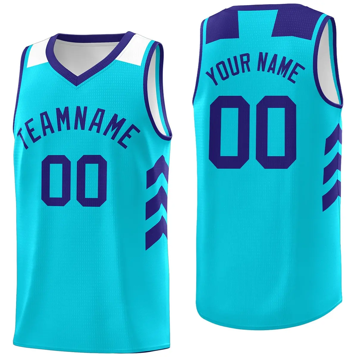 Light Blue Purple-White Classic Mesh Sport Basketball Jersey