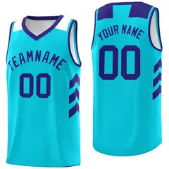 Light Blue Purple-White Classic Mesh Sport Basketball Jersey