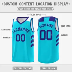 Light Blue Purple-White Classic Mesh Sport Basketball Jersey 2
