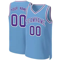 Light Blue Purple-White Classic Team Basketball Jersey 1