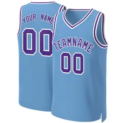 Light Blue Purple-White Classic Team Basketball Jersey 1