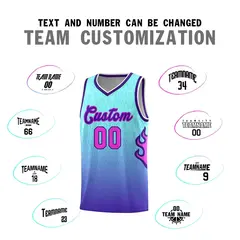 Light Blue Purple-White Flame Gradient Basketball Jersey 4