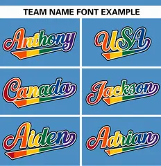 Light Blue Rainbow Pride Month Raglan Baseball Jersey 3