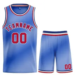 Light Blue Red-Blue Bull Gradient Basketball Jersey