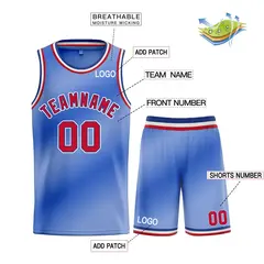 Light Blue Red-Blue Bull Gradient Basketball Jersey 3