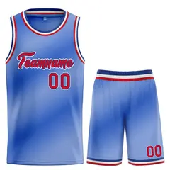 Light Blue Red-Blue Gradient Heal Basketball Jersey
