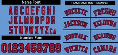 Light Blue Red Classic Striped Two-Button Softball Jersey 3