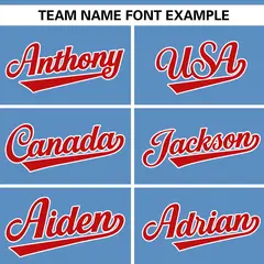 Light Blue Red Gradient Ribbed Authentic Baseball Jersey 3
