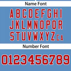 Light Blue Red Gradient Ribbed Authentic Baseball Jersey 4