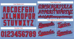 Light Blue Red-Navy Classic Style Baseball Jersey 3