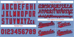 Light Blue Red-Navy Classic Style Baseball Jersey 3
