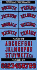 Light Blue Red-Navy Classic Two-Button Softball Jersey 3