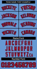 Light Blue Red-Navy Classic Two-Button Softball Jersey 3