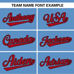 Light Blue Red Raglan Side Spot Pullover Baseball Jersey 3