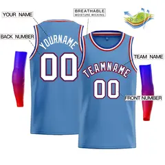 Light Blue Red-Royal Classic Bull Men's Basketball Jersey 2