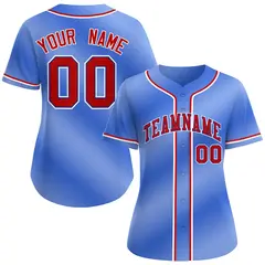 Light Blue Red-Royal Gradient Baseball Jersey