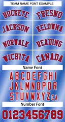 Women's Light Blue Red-Royal Gradient Baseball Jersey 5